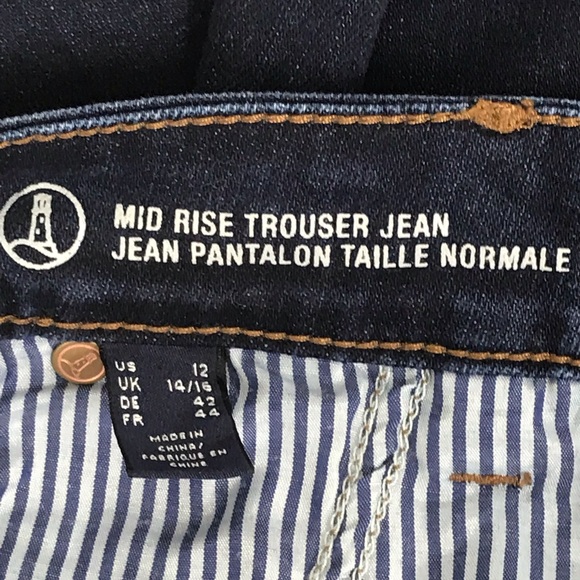 Lands End Trouser Jean Size 12 Women Blue Mid Rise - Picture 7 of 8